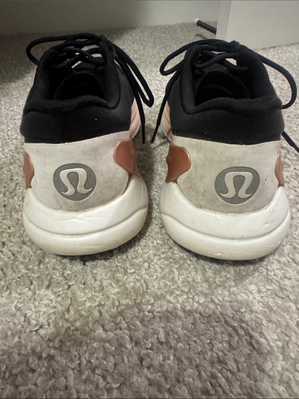 Lululemon athletica Black and Rose Gold Accent Sneakers